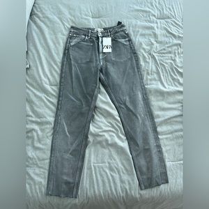 Zara Straight foil jeans NWT